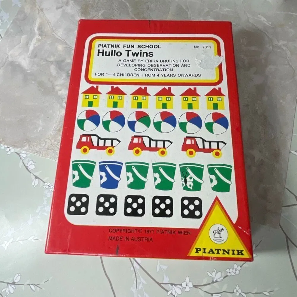Hullo Twins Piatnik Fun School from Austria observation & concentration cards
